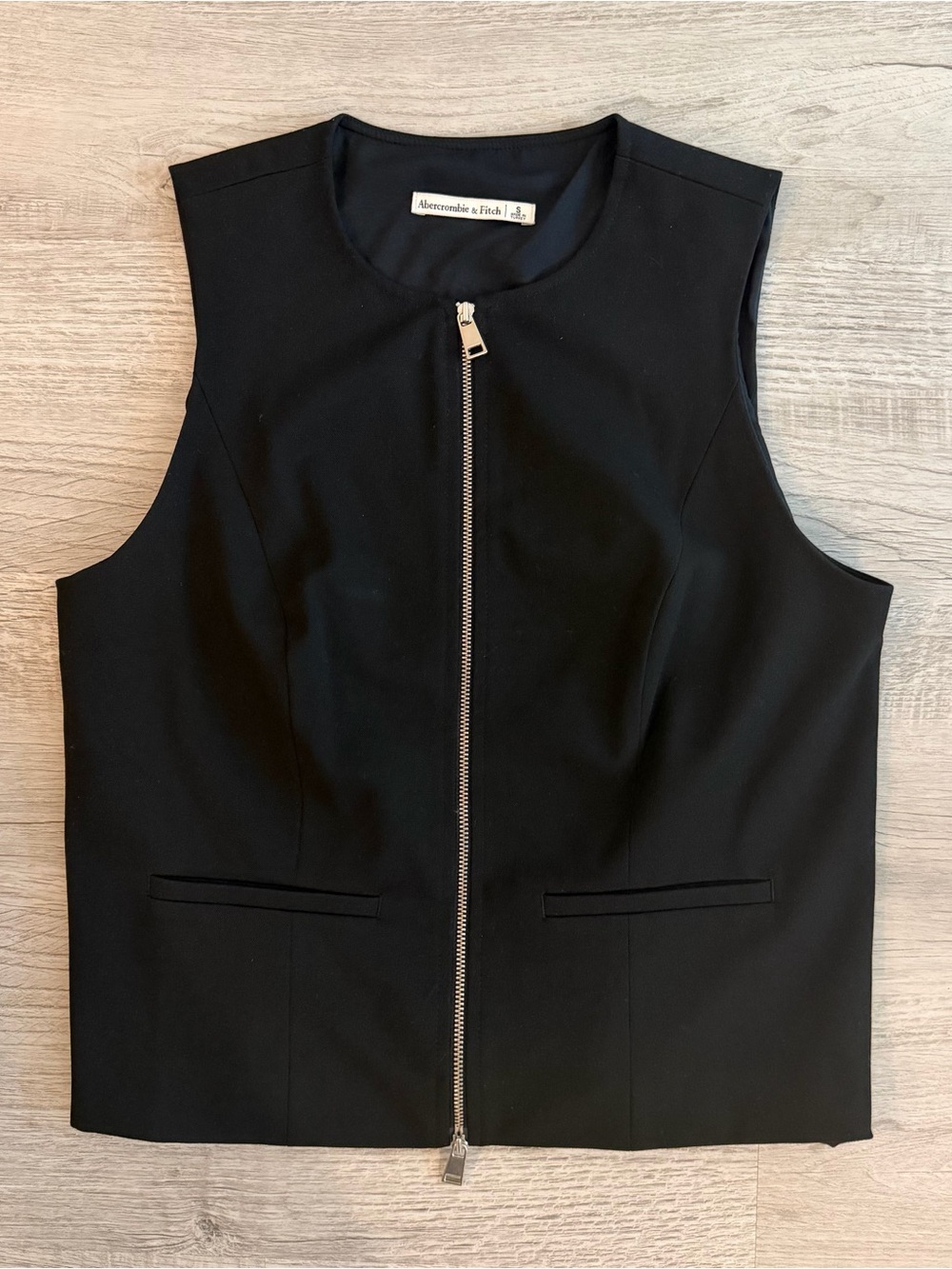Abercrombie & Fitch Black Zip-up Vest
